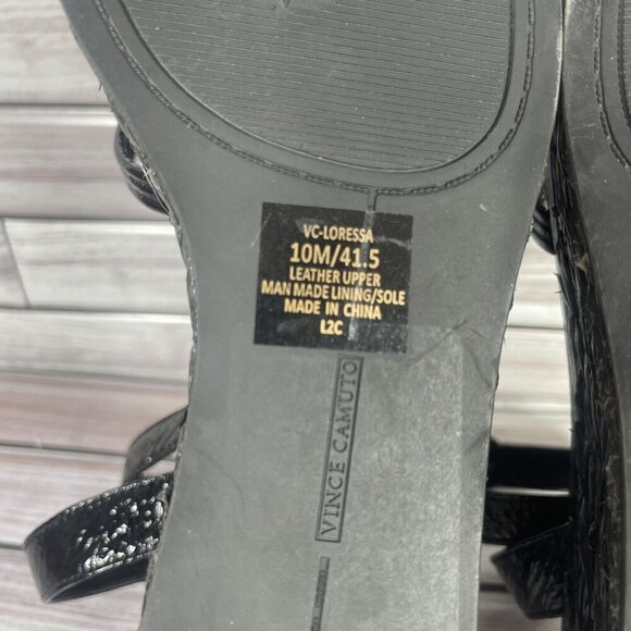 Vince Camuto Women's Black Loressa Platform Leather Wedge Sandal‎ Size 10-NEW - Picture 9 of 10